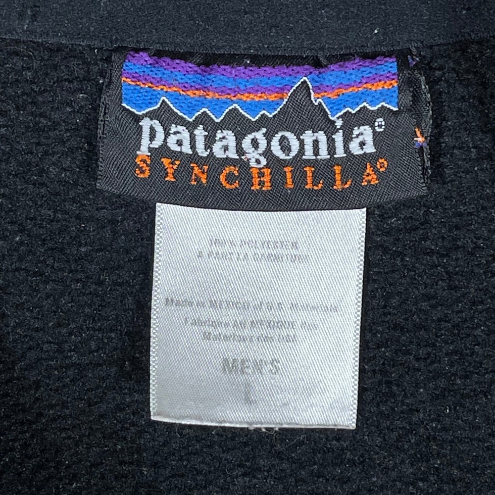 Patagonia Synchilla Mens Large Black Quarter Zip Fleece Pullover Jacket 3956 - Picture 3 of 10